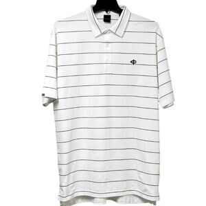 Dunning Golf Polo Shirt XXL White Blue Stripe